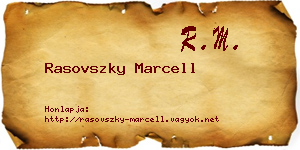 Rasovszky Marcell névjegykártya